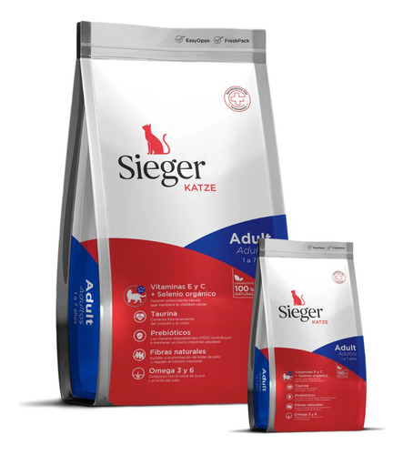 Sieger Katze Gato Adulto X 7,5 Kg + 1 Kg Gratis