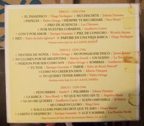 Cds Diego Verdaguer Palito Ortega Y Sandro Balada Romantica (Usado)