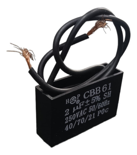 Capacitor De Trabajo Cbb61 250vac, 2uf, +/-5%, 50/60 Hz