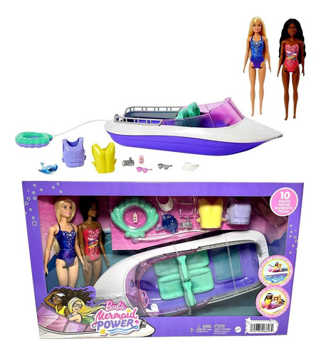 Barbie Con Bote Y Dos Muñecas Mermaid Power (nuevo)