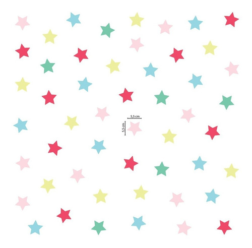 Imagem 4 de 4 de Adesivo De Parede Infantil Estrelas Coloridas Rosa E Azul 10