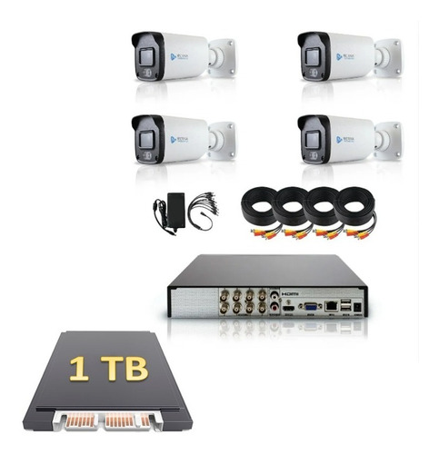 Kit 8x4 Meriva 4 Cámaras Full Color 2 Mp Dvr 1tb