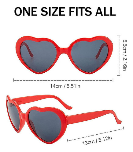 Lentes De Difração Com Efeito Coração, 4 Unidades