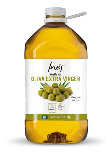 Aceite De Oliva Extra Virgen Ines 2 Piezas De 5 Litros