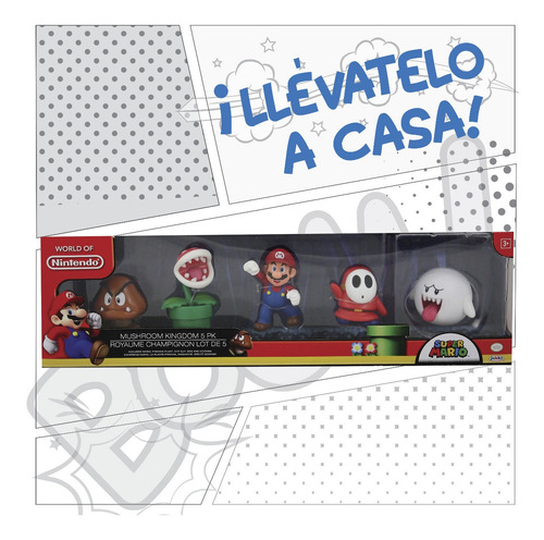 Set 5 Figuras Mushroom Kingdom Super Mario World Of Nintendo