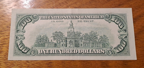 Estados Unidos Billete 100 Dólares 1990 Reposición. Mb ++ (Usado)