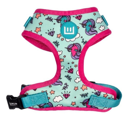 Coleira Peitoral Magic Cachorro Guia Personalizada M Colorid