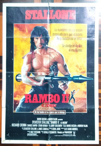 Poster Vintage Pelicula Rambo 2  Año 1985 Sly