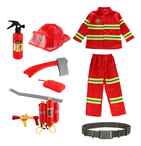 Traje De Bombeiro Infantil Profissional Vestuário De Bombeir