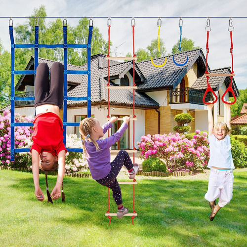 Ninja Warrior Obstacle Course Fahkins, 65 Pies, Slackline, N