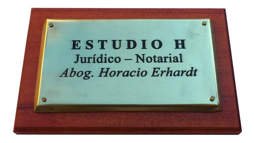Placa Profesional Para Estudios, Abogado, Medico. 25x15cm.