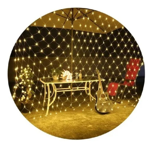 Imagen 1 de 3 de Red Cortina Led Luz Blanca Calido 96 Ext Inter 220v 1.5x1.5m