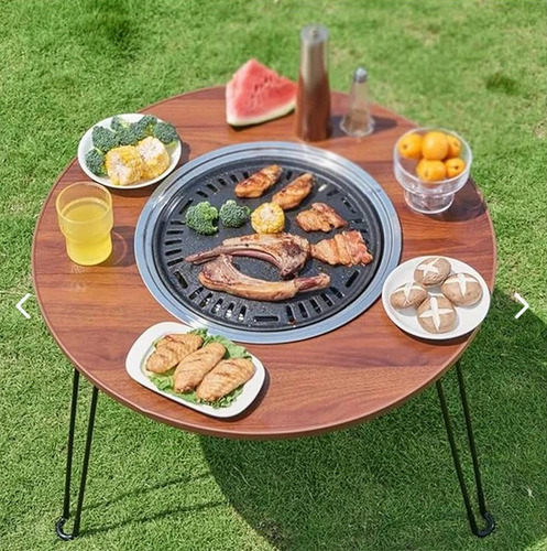 Mesa Para Camping Picnic Asador De Acero Portátil Plegable