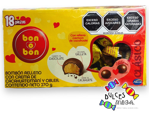 Bon O Bon Chocolate Relleno Cacahuate Y Oblea-18pz-regalo