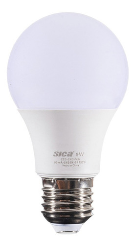 Imagen 1 de 5 de Lámpara Led Sica 9w - Clásica - Luz Fría - Bajo Consumo