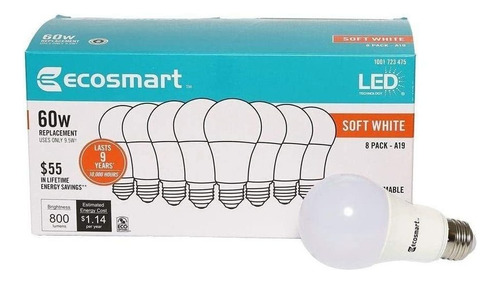 Ecosmart - Bombilla Led A19 9 5 W Equivalente A 60 W No