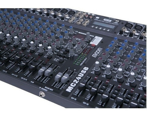 Imagen 1 de 3 de Consola Moon Mc24usb Mixer Dj Sd Usb 24 Canales Fx