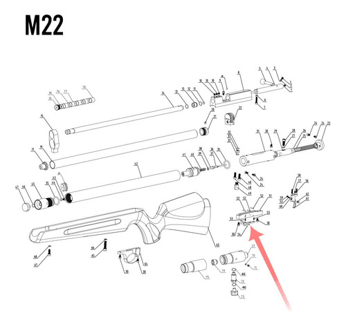 Peça De Reposição Carabina Pcp M11 M22 Pino Suporte Gatilho