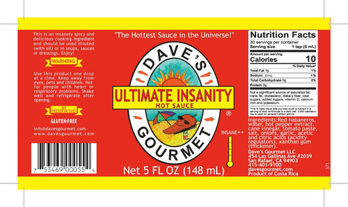 Dave´s Gourmet Ultimate Insanity Sauce 148 Ml