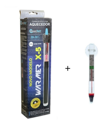 Kit Termostato/aquecedor X-5 150w 110v O.t + Termômetro