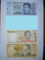 Comprar Billetes Antiguos De Venezuela, Colección Set De 3 Billetes.