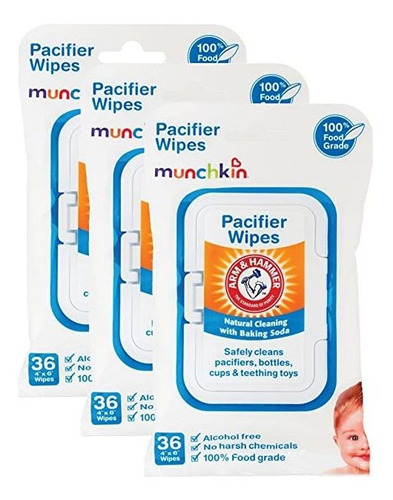 Munchkin Arm And Hammer Chupete Wipes, Blanco, 108 Conde