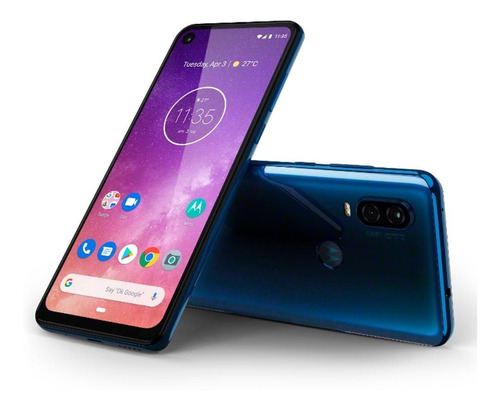 Smartphone Motorola One Vision 128gb 9.0 4g Azul Safira Novo