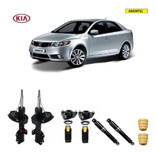 4 Amortecedores + Kit´s Batentes Do Kia Cerato Ano 09/12