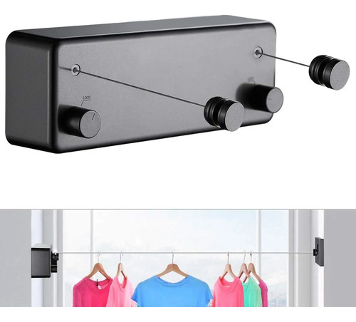 Tender De Pared Retractil Extensible Interior/exterior 4,2mt Negro