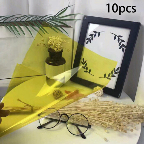 10x Folhas De Pvc Filme Multiuso Diy Estêncil Folha Amarelo