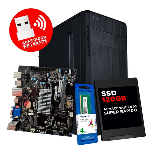 Computadora Cpu Celeron/ram 4gb/ Ssd 120gb/ Wi-fi Regalo