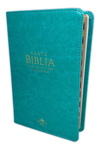 Biblia Letra Grande 12 P. Rv1960 Imit Piel Turquesa/índice 