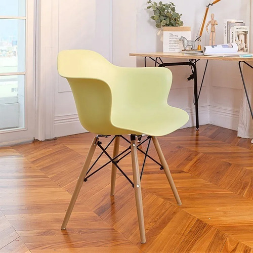 Silla Eames Con Descansabrazos Comedor Soporte Metal, Set 4