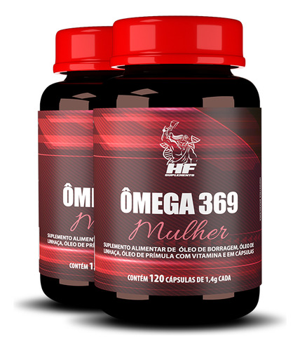 2x Omega 3 6 9 Mulher 1000mg Hf Suplements 120caps Original