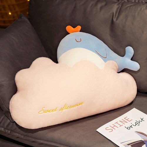 Imagen 2 de 5 de Oferta! Peluche Almohada Cojín Ballena Nube Kawaii 55cm