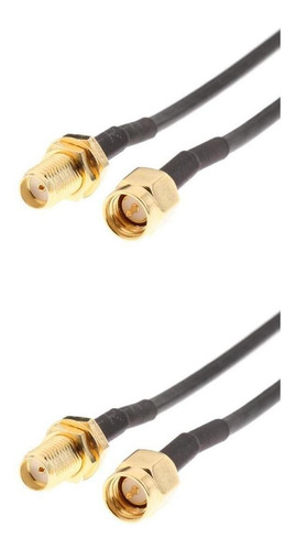 2 Unidades Rp-sma Macho A Hembra Tuerca Bulkhead Crimp Rg174