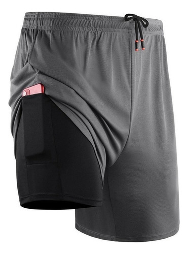 Gimnasio Short Deportes 2 En 1 Hombre Running Doble Capa