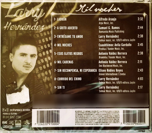 Larry Hernandez Mil Noches Cd Nuevo (Usado)