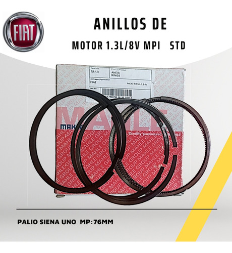 Anillos Fiat Palio Siena 1.3 8v M.p.i  (76.0mm) Std