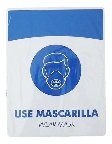 Imagen 1 de 2 de Aviso Letrero Señal Uso De Tapabocas Mascarilla 21x16