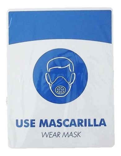 Aviso Letrero Señal Uso De Tapabocas Mascarilla 21x16 