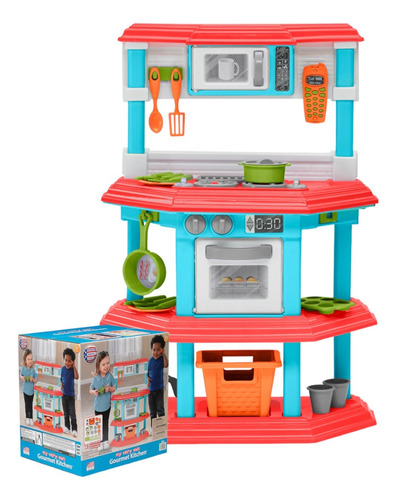 Cocina Juguete Plastica Celeste + Accesorios 51x22x75 Cms