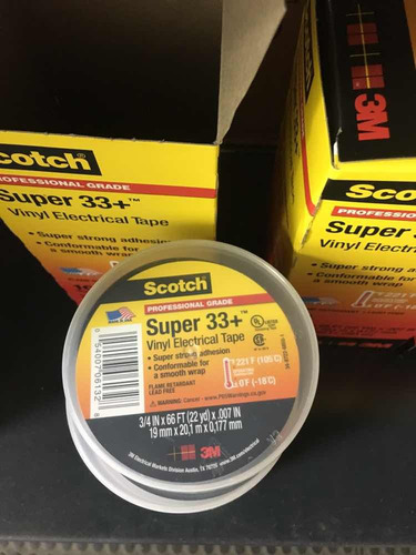 Teipe Eléctrico Súper 33 Marca 3m