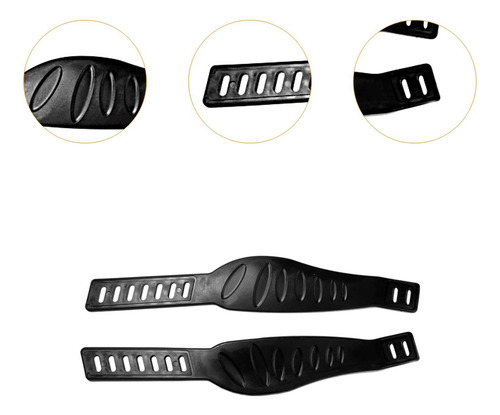 2 Piezas Ejercicio Correas De Pedal De Bicicleta Negro