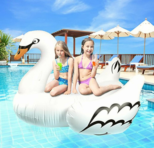 Greenco Swan Pool Float Lounger, Giant Inflatable, 75