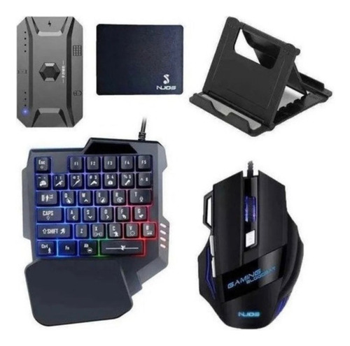 Combo Pack Gamer Teclado Y Mouse Para Celular + Alfombrilla