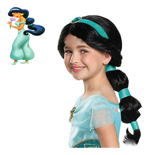 Peluca De Jazmin Para Disfraz De Fiesta Niñas Peluca Jasmine