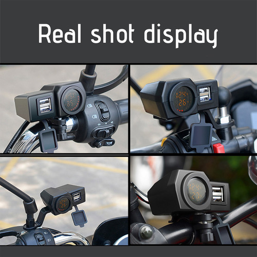 Adaptador De Cargador De Teléfono Usb Dual Para Motocicleta,