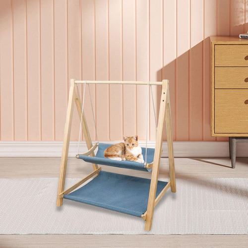 Hamaca Para Mascotas, Cama Elevada Para Azul De Doble Capa