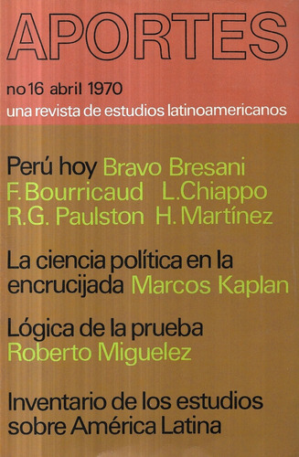 Aportes N° 16 Abril 1970 / R. Estudios Latinoamericanos